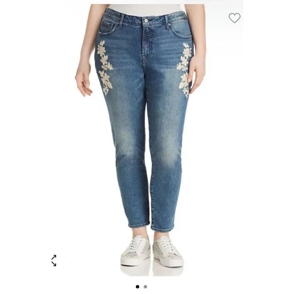 Lucky Brand Lolita skinny 6/24 floral embroidered